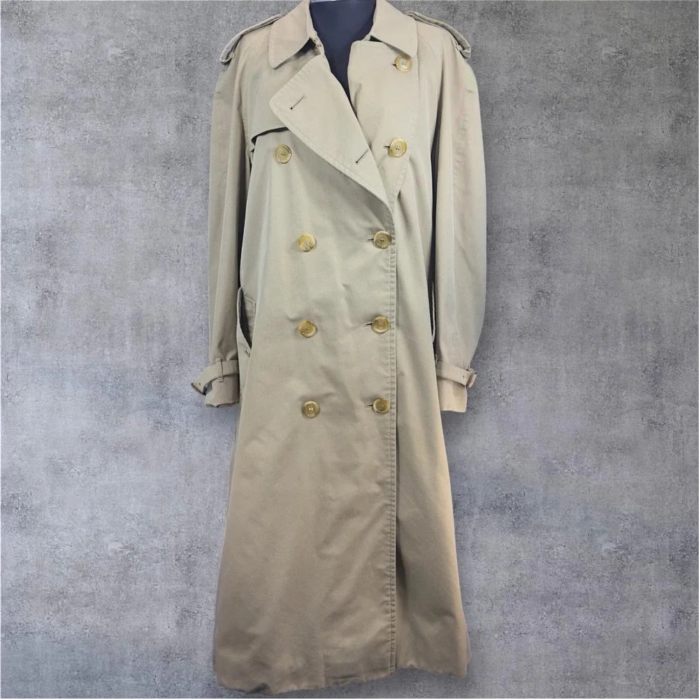 Vintage 80's Burberrys Prorsum Trench Coat‎ Long England Classic Chic Size 42 - Picture 5 of 13